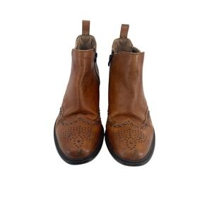 Melvin & Hamilton Sally 46 Tan Leather Studded Wingtip Chelsea Boots Size 43